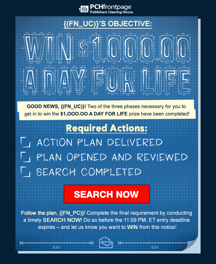 Search blueprint · PCH email design