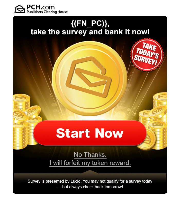 Spinning token survey · PCH email design