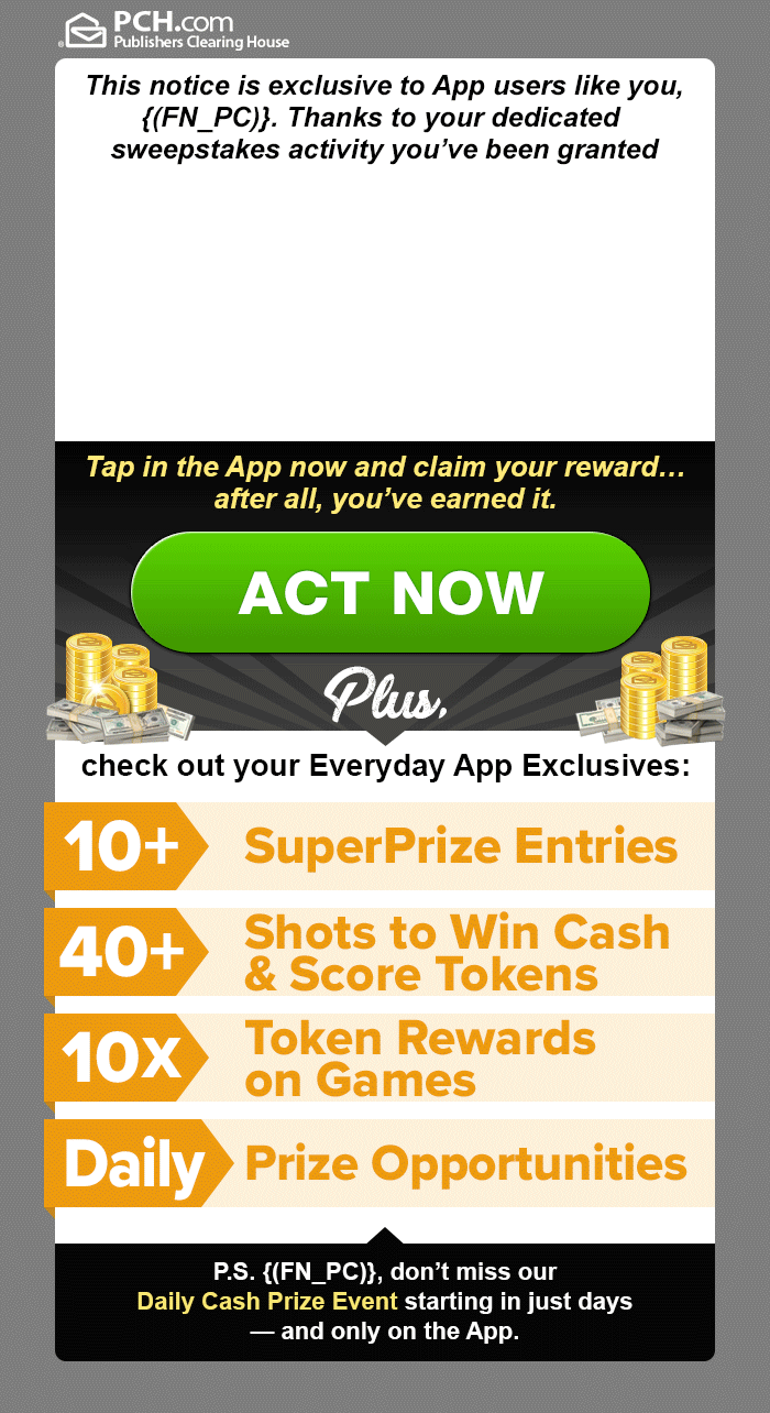 Loyalty app · PCH email design