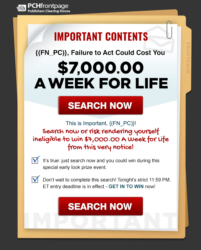 Important contents · PCH email design