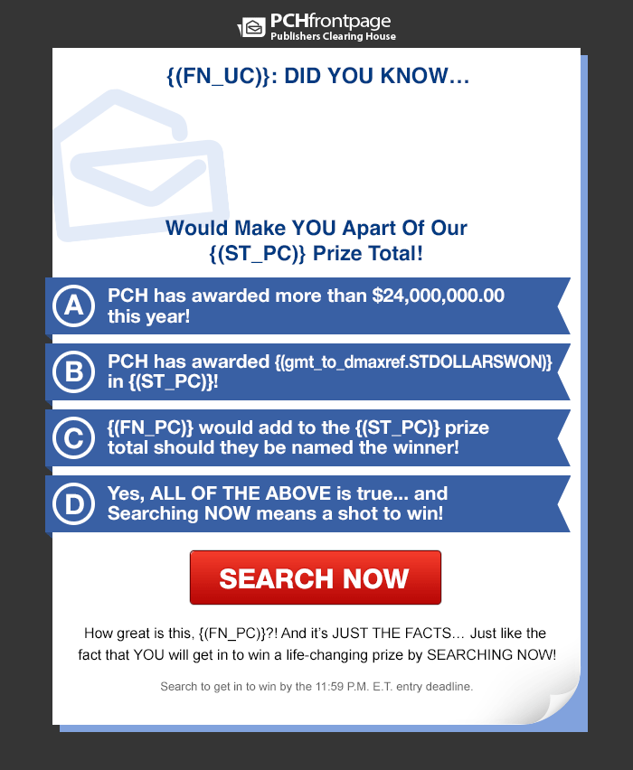 PCH quiz · PCH email design