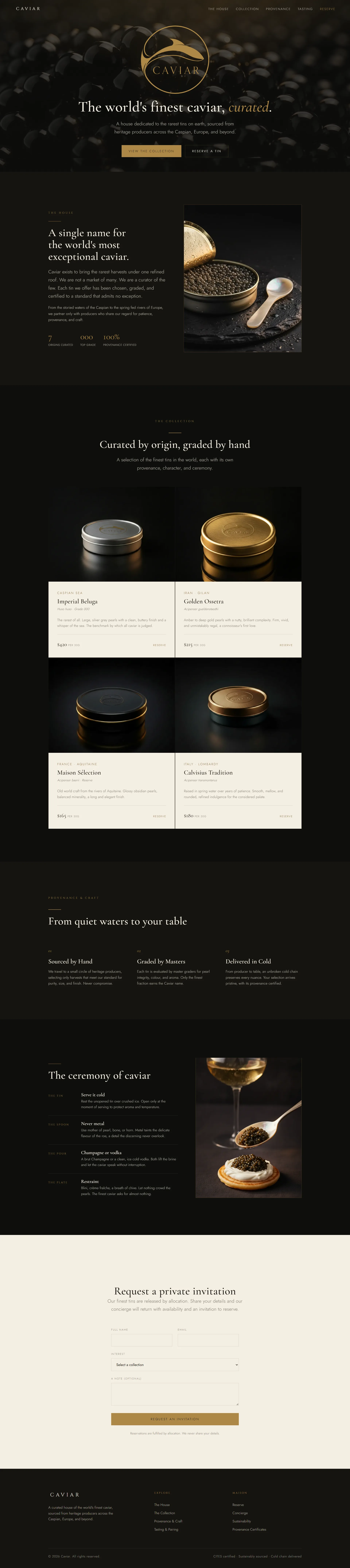 Caviar brand website