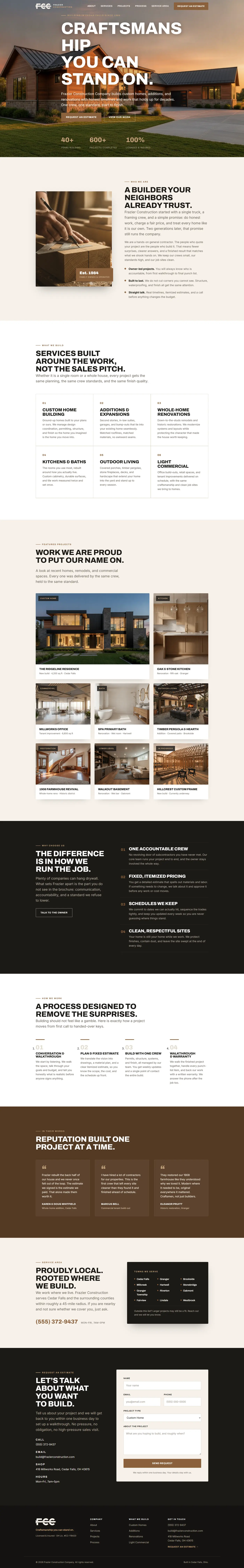 Frazier Construction Company website