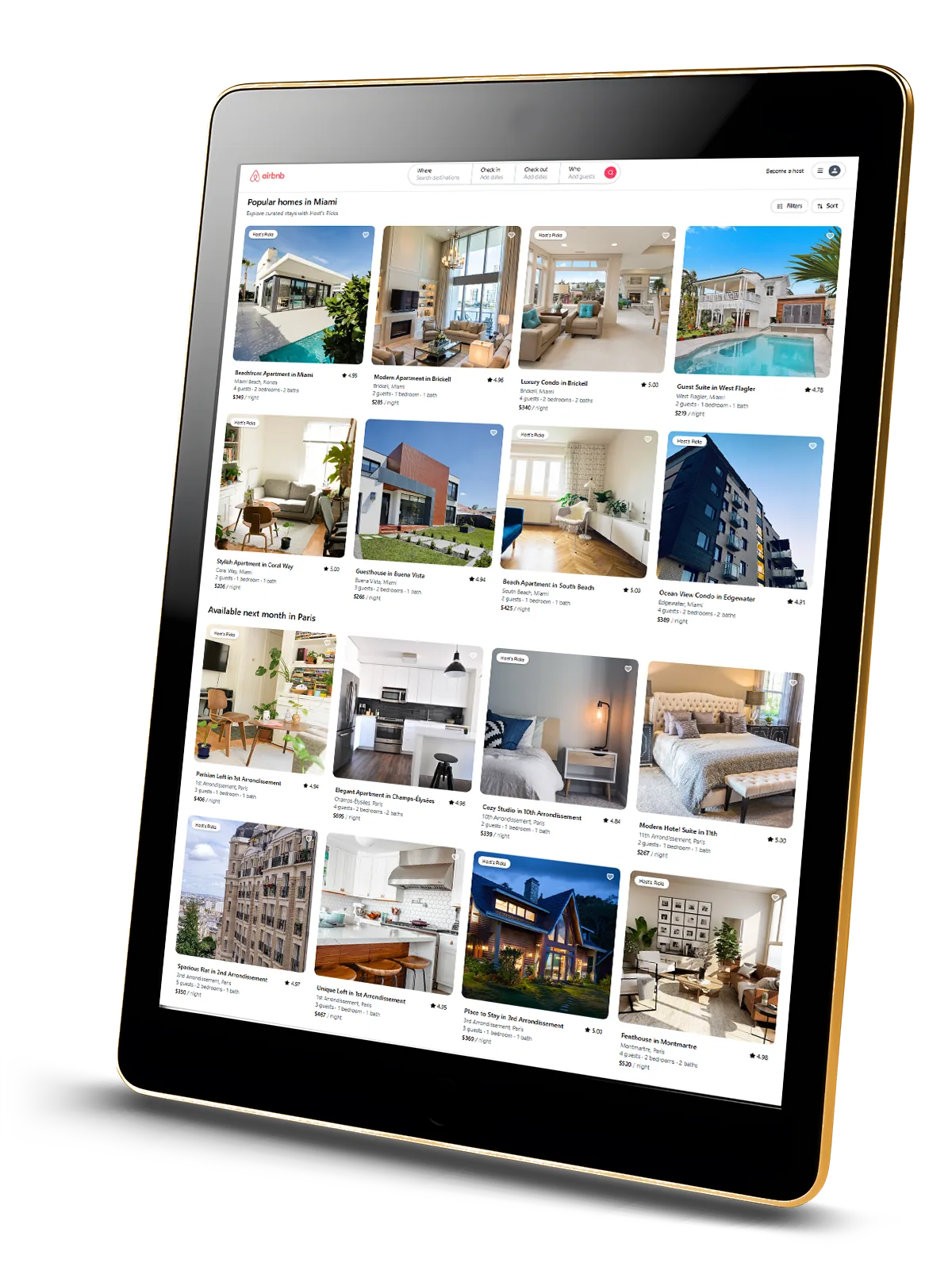 Airbnb product design concept
