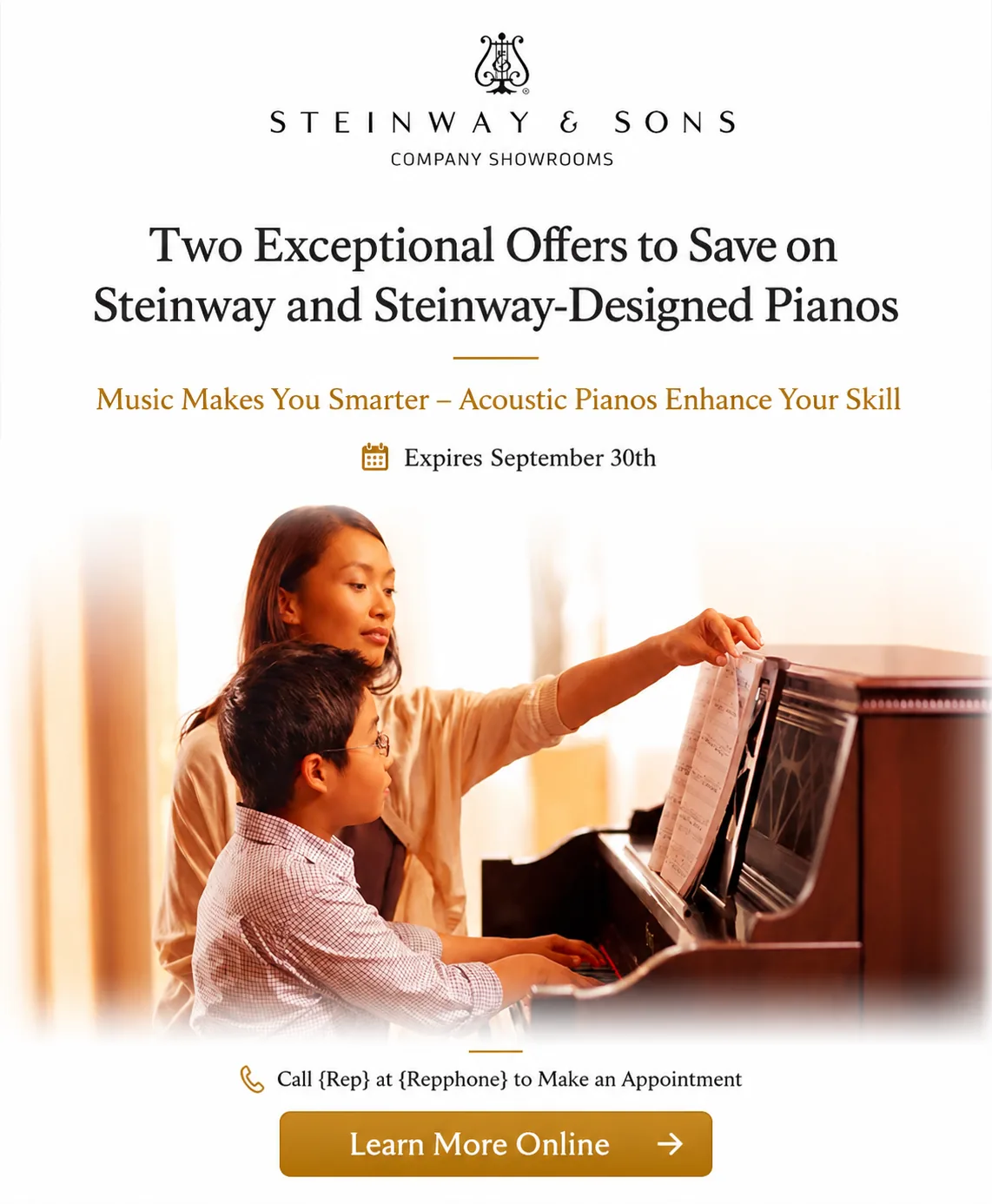 Steinway savings offers · Steinway & Sons